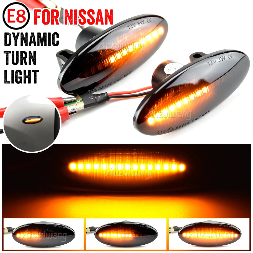 

LED Dynamic Fender Side Marker Turn Signal Light For Nissan NV200 NV400 NP300 Leaf Micra Cube Note Dualis March Tiida X-T