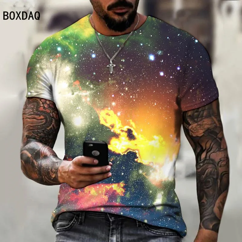 2022 New Style 3D Starry Sky Print T-Shirt Summer Men's Short-sleeved Fashion Harajuku All-match Tops Colorful Art Men's T-shirt
2022 New Style 3D Starry Sky Print T-Shirt Summer Men's Short-sleeved Fashion Harajuku All-match Tops Colorful Art Men's T-shirt