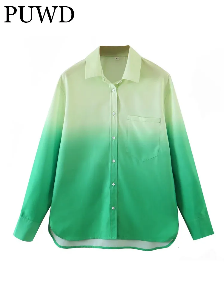 PUWD Women Tie-dye Gradient Girlish Elegant Sweet Beauty Street Style Comfortable And Loose Leisure 2022 Summer Female Shirt 
PUWD Women Tie-dye Gradient Girlish Elegant Sweet Beauty Street Style Comfortable And Loose Leisure 2022 Summer Female Shirt