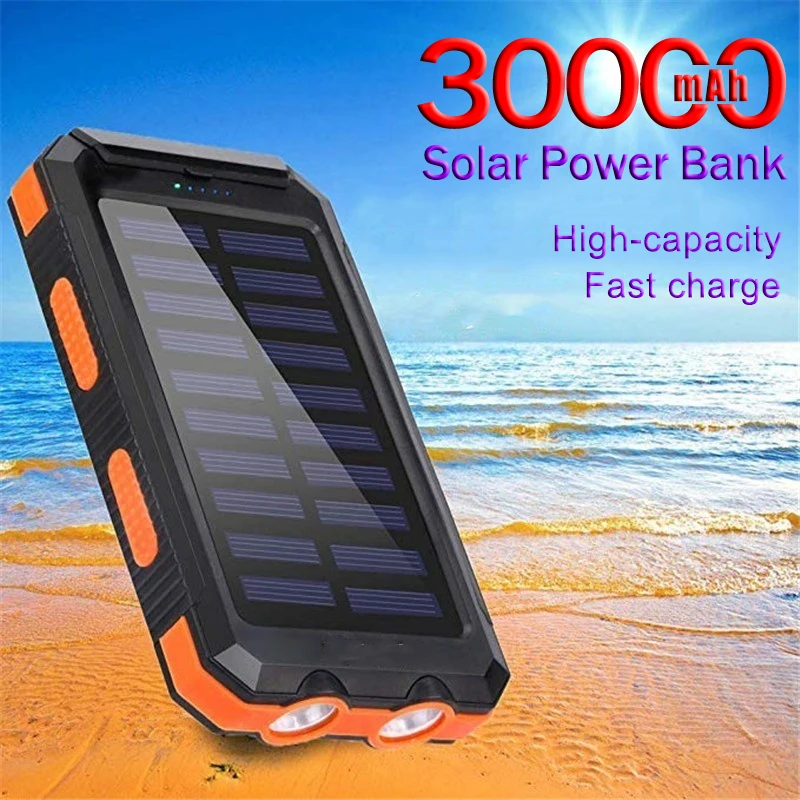 Solar Power Bank 30000mAh Large Capacity Charger 2USB Travel Camping Lights Waterproof Power Bank for Samsung Xiaomi IPhone
Solar Power Bank 30000mAh Large Capacity Charger 2USB Travel Camping Lights Waterproof Power Bank for Samsung Xiaomi IPhone