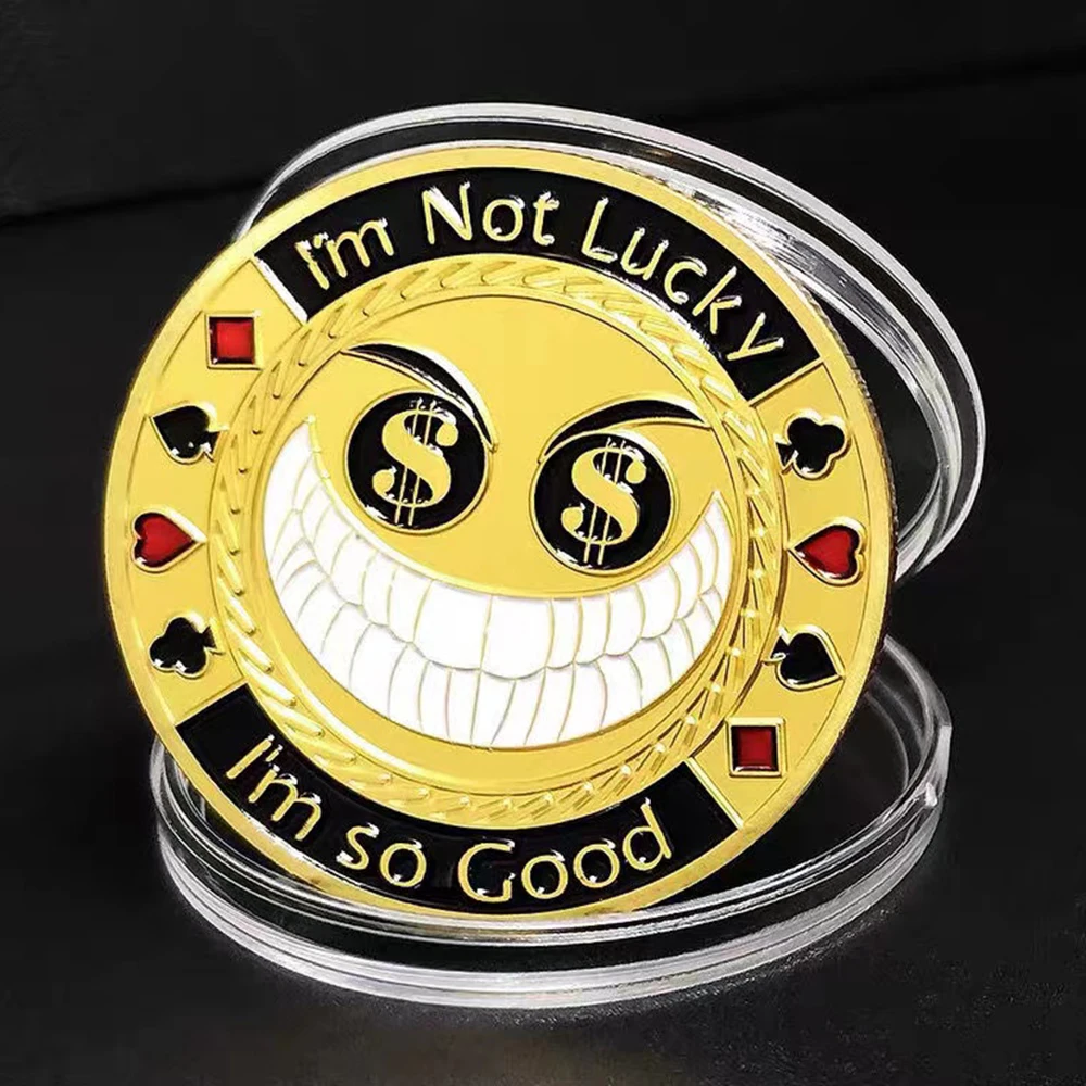 

America I'm So Good Welcome To Nevada Las Vegas Emo Face Real Challenge Gold Coin Fortune Lucky US Coins for Collection Souvenir
