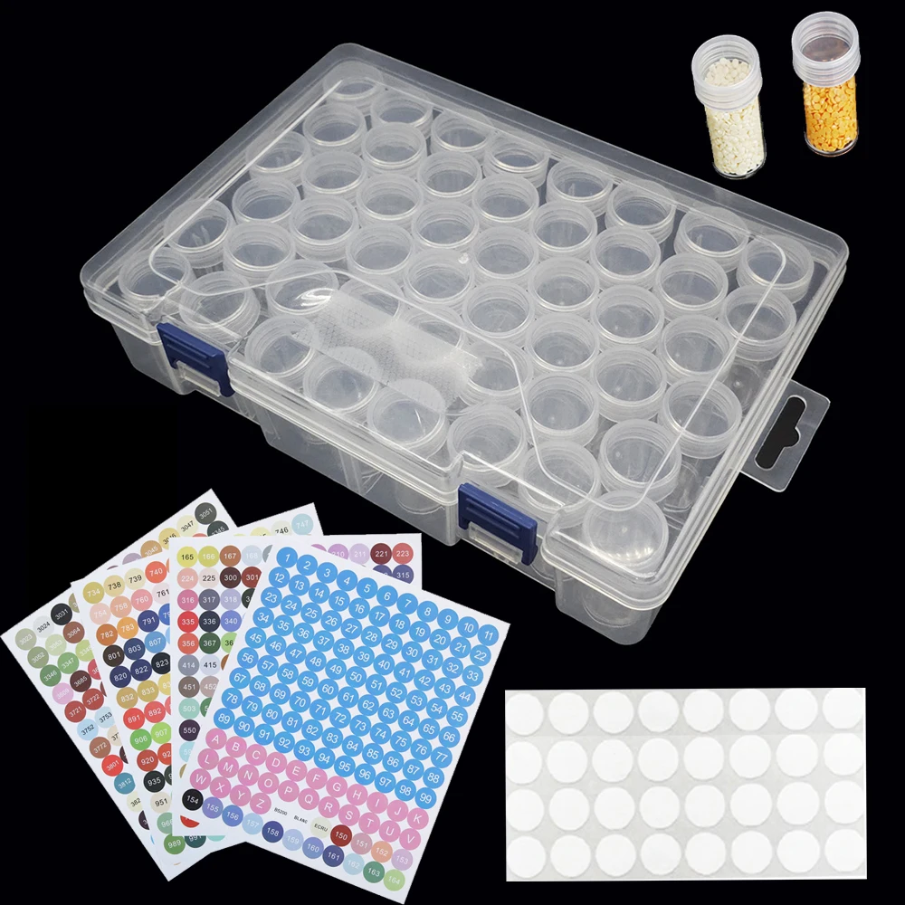 48Bottles Diamond Painting Tools Accessories Storage Box Beads Container Diamond Embroidery Stone Case Box with Stickers
48Bottles Diamond Painting Tools Accessories Storage Box Beads Container Diamond Embroidery Stone Case Box with Stickers