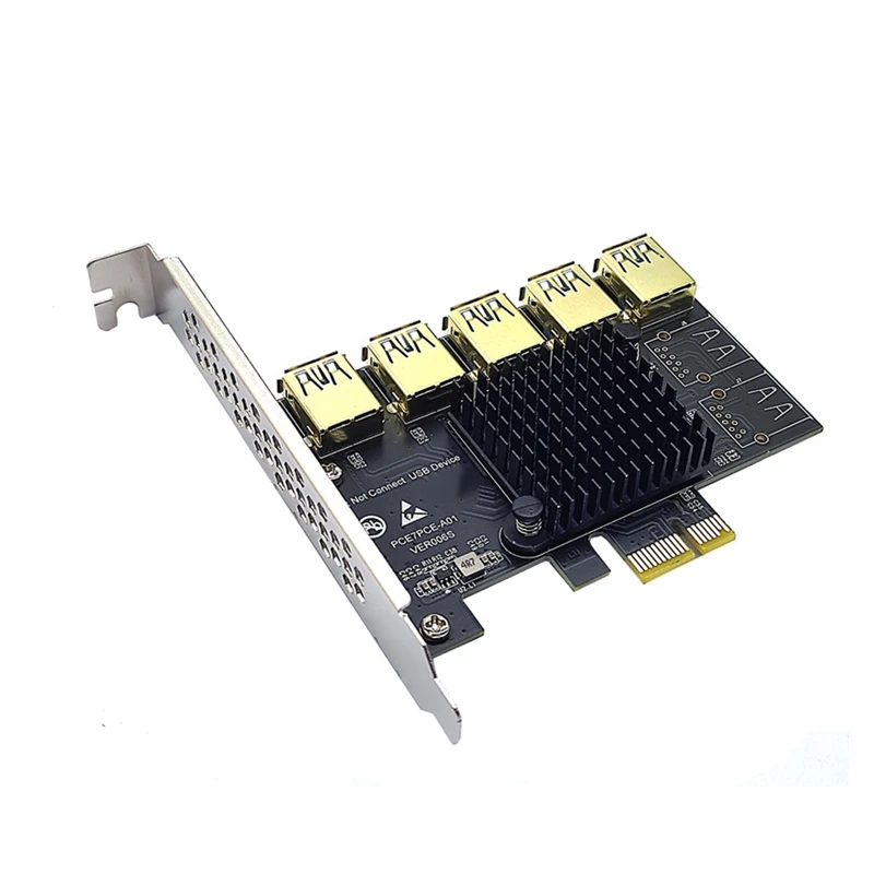 

Переходник PCIE 1-5, переходник PCIE X1 на USB 3,0 PCI Express, переходная карта для графической карты, Майнер биткоинов, плата расширения для майнинга битк...