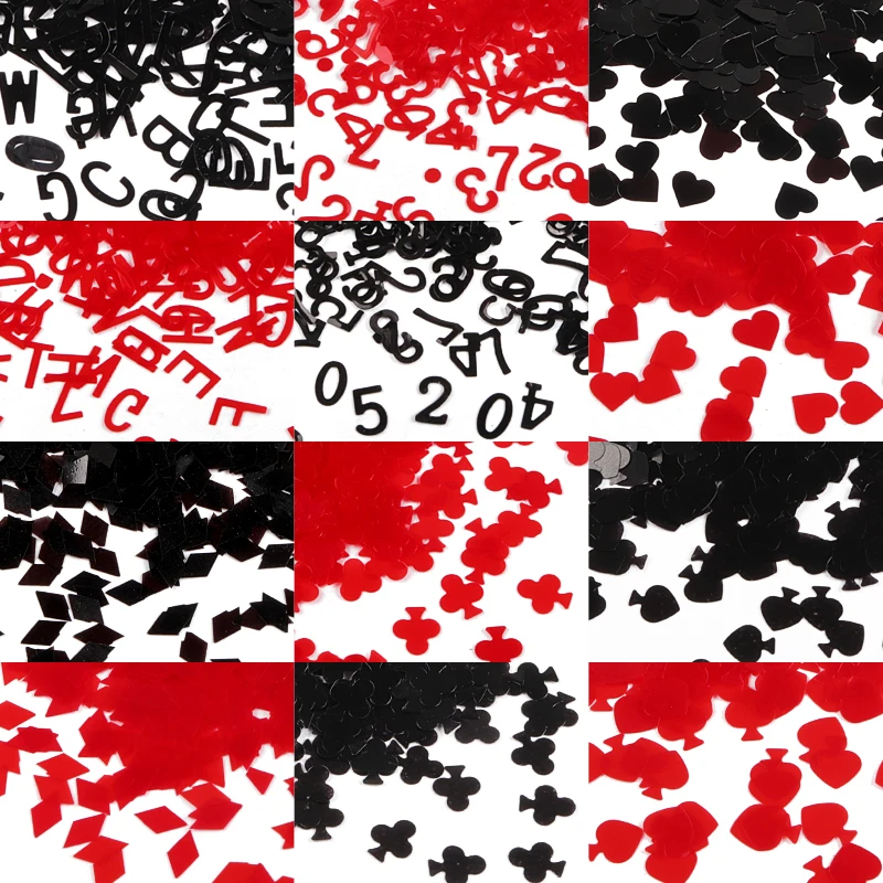 12 Pcs/Set Playing Cards Sequins Glitter Nail Art Decorations Red Black Poker Diamond Love Heart Letter Design 3D Manicure Ongle
12 Pcs/Set Playing Cards Sequins Glitter Nail Art Decorations Red Black Poker Diamond Love Heart Letter Design 3D Manicure Ongle