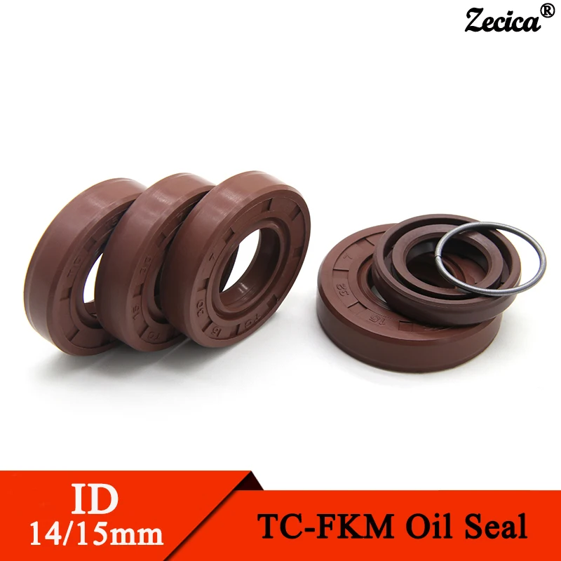 

2/5pcs ID 14/15mm FKM Oil Seal TC-14/15*22/24/25/27/28/30/35/40/42*5/7/8/10mm TC Fluorine Double Lip Oil Seal