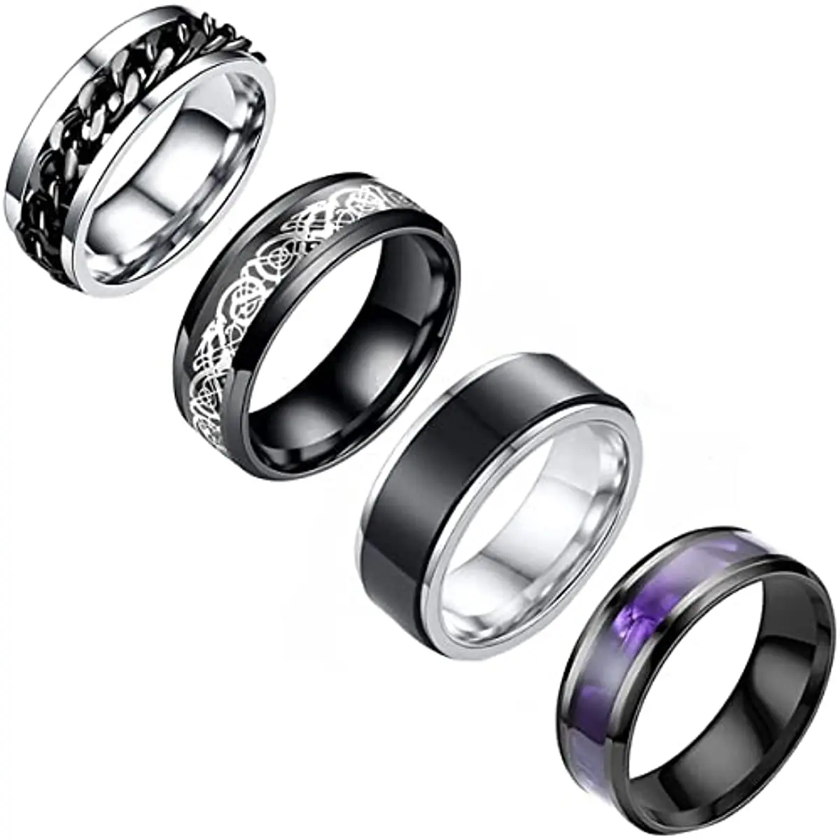 Stress Ring for Anxiety Relaxing Stainless Steel Rotatable Chain Fidget Metal Spinner Men Band Ring Jewelry Anillos De Hombres
Stress Ring for Anxiety Relaxing Stainless Steel Rotatable Chain Fidget Metal Spinner Men Band Ring Jewelry Anillos De Hombres