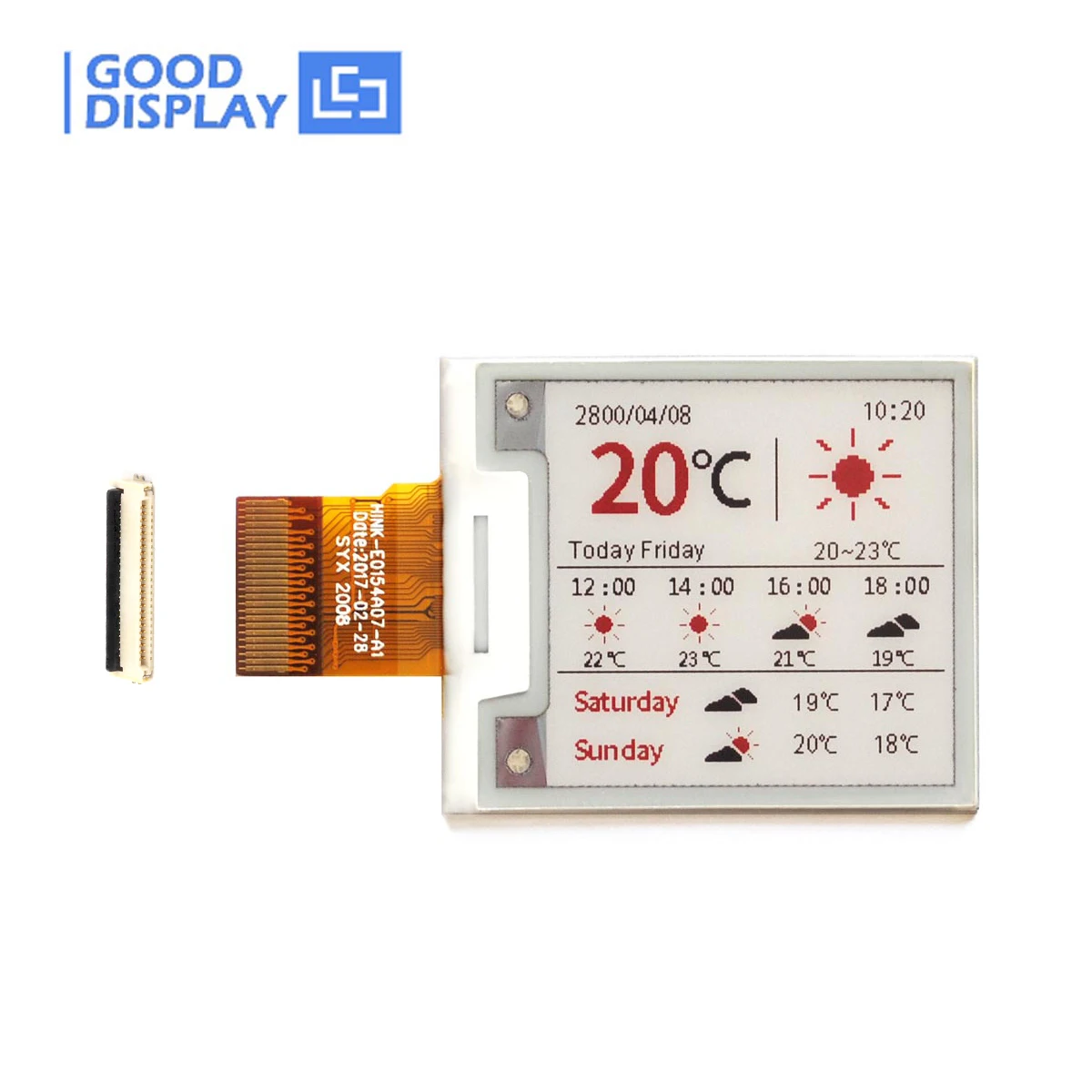 1,5-дюймовый цветной дисплей Eink, разрешение 1,54x20, экран для электронной бумаги, GDEH0154Z90
1,5-дюймовый цветной дисплей Eink, разрешение 1,54x20, экран для электронной бумаги, GDEH0154Z90