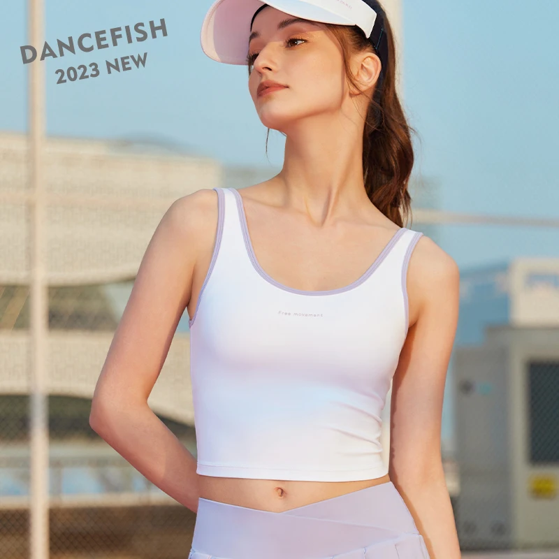 DANCEFISH 2023 Women Fixed Pads Medium Intensity Short Vest Color Clash Sport Top Outdoor Fitness Riding Jogging Daily Yoga Bra
DANCEFISH 2023 Women Fixed Pads Medium Intensity Short Vest Color Clash Sport Top Outdoor Fitness Riding Jogging Daily Yoga Bra