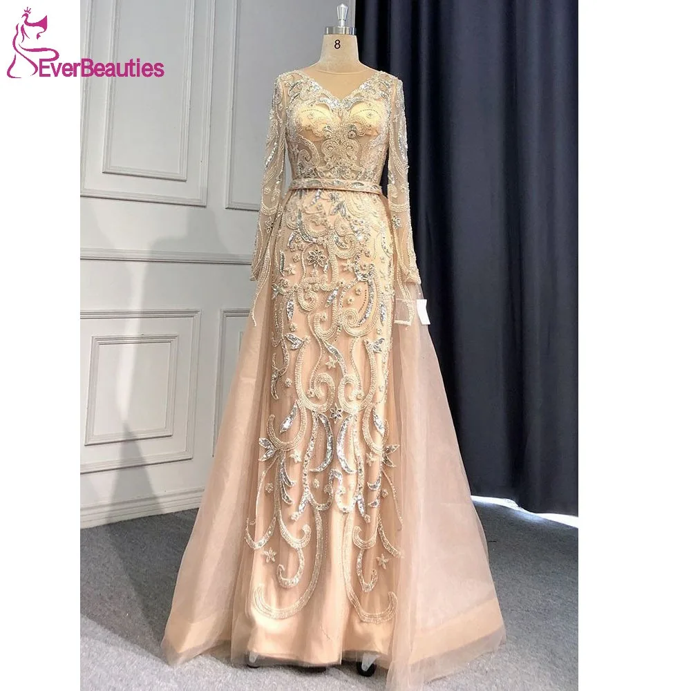 Luxury Dubai Evening Dresses with Train Prom Dress Long Sleeves Tulle Beaded Formal Party Dress Saudi Arabia Mermaid Prom Gowns
Luxury Dubai Evening Dresses with Train Prom Dress Long Sleeves Tulle Beaded Formal Party Dress Saudi Arabia Mermaid Prom Gowns