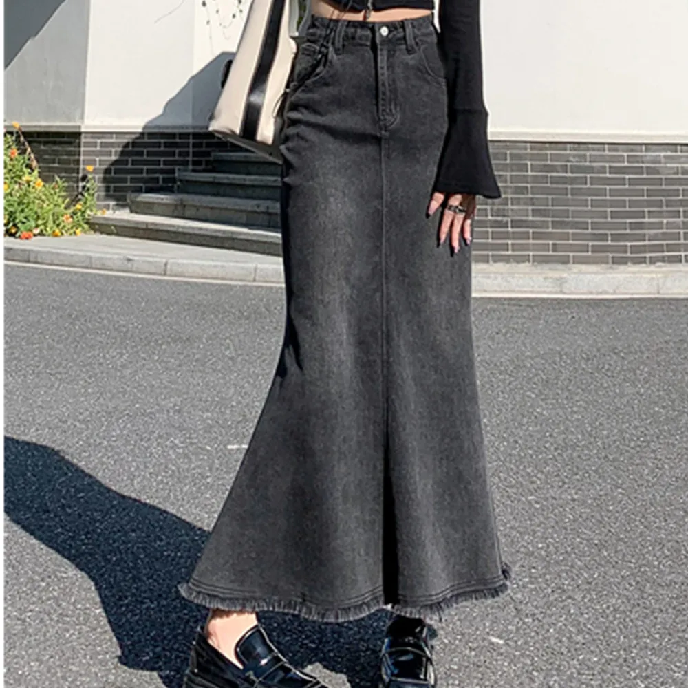2023 New Mermaid Long Denim Skirts For Womens Vintage Korean Fashion High Waist Skirt Bodycon Fishtail Jean Skirt Long Faldas
2023 New Mermaid Long Denim Skirts For Womens Vintage Korean Fashion High Waist Skirt Bodycon Fishtail Jean Skirt Long Faldas