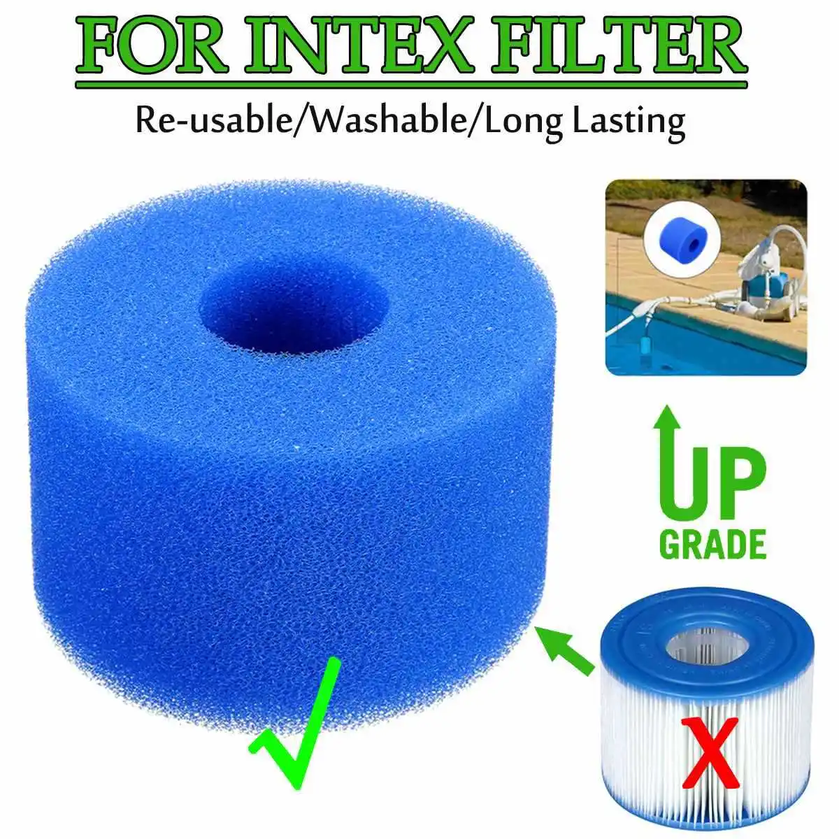 Подходит для Intex Type H/S1/A моющаяся многоразовая губка с фильтром для бассейна, многоразовые аксессуары для бассейна
Подходит для Intex Type H/S1/A моющаяся многоразовая губка с фильтром для бассейна, многоразовые аксессуары для бассейна