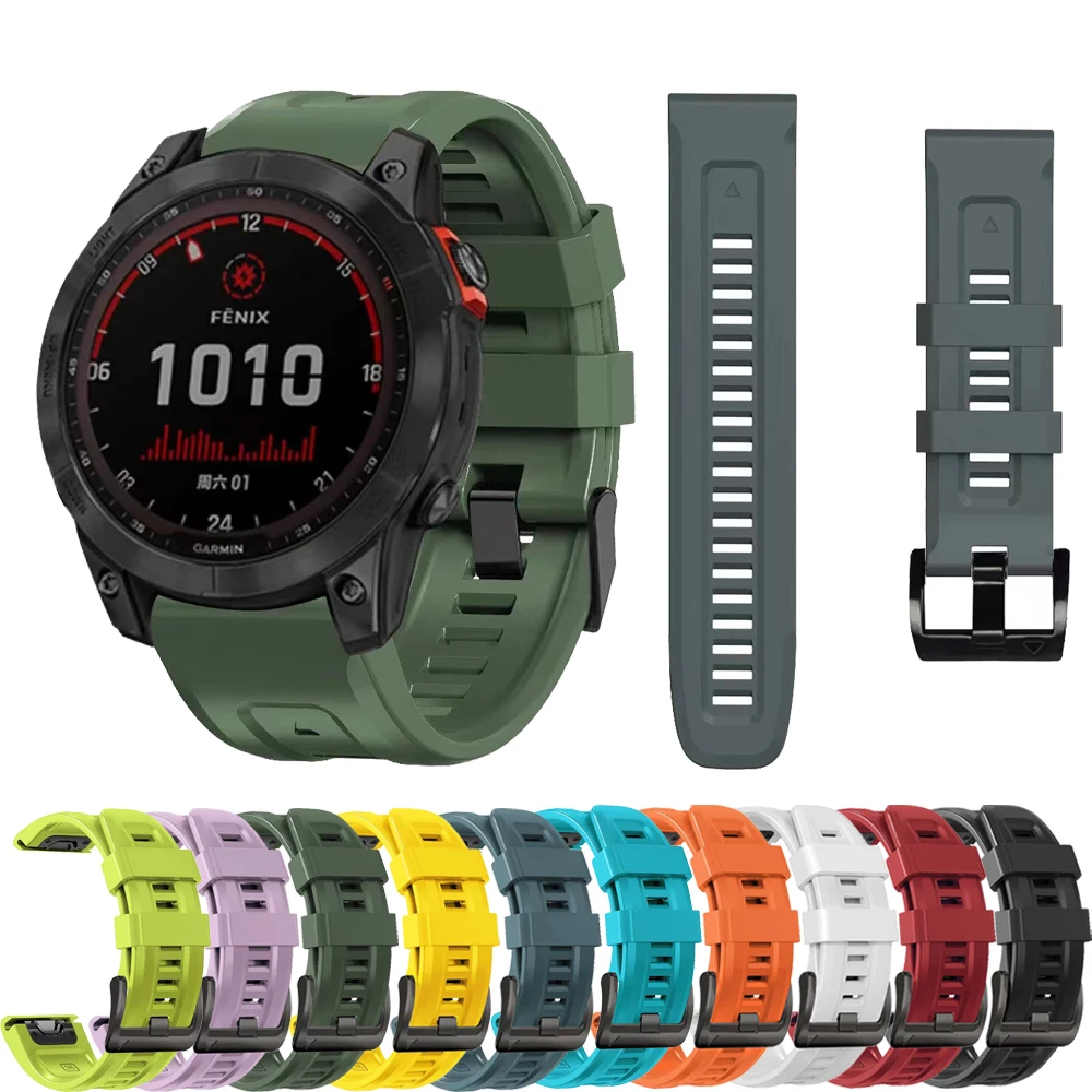 

22mm 26mm Silicone Watchband For Garmin Fenix 7X 7 6X 6 5X 5 3HR/Enduro/EPIX/Approach S62 S60/TACTIX DELTA Watch Quick Fit Strap