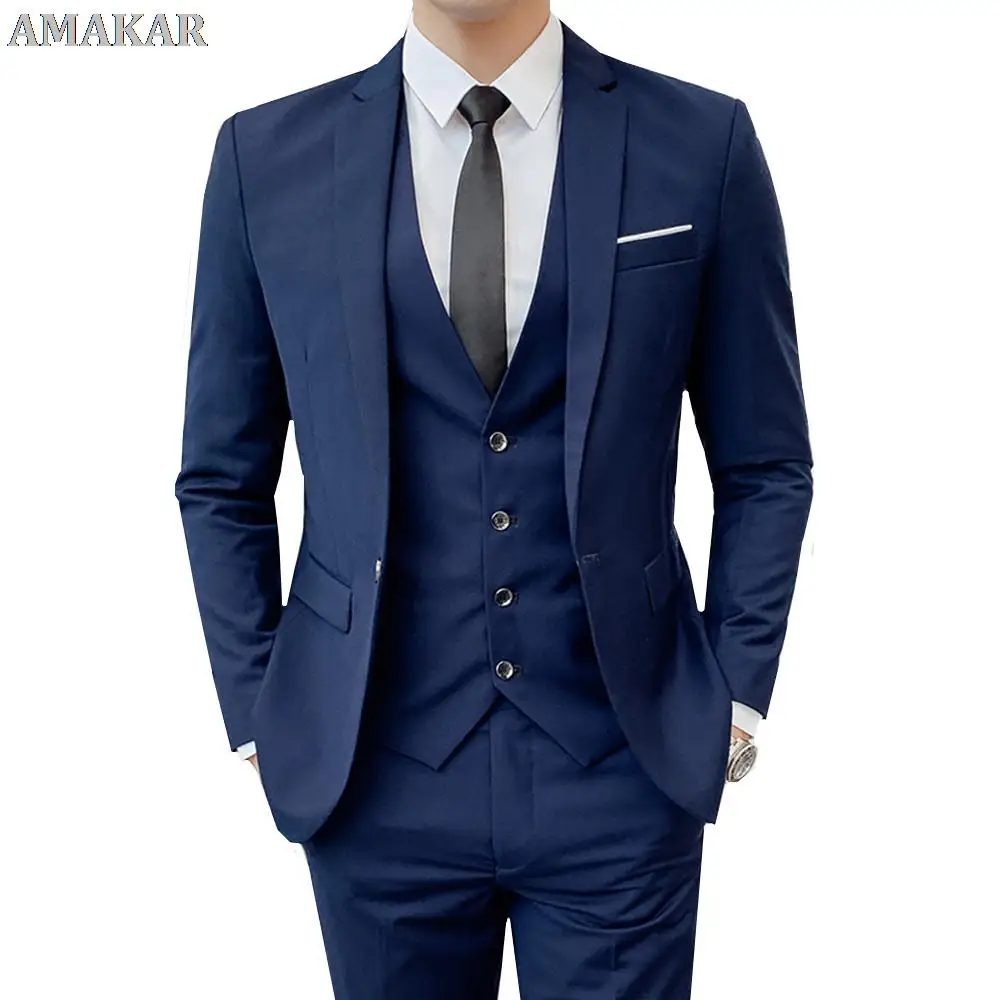 Business Men's Groomsmen Blazers Trousers Groom Wedding Dress Banquet Solid Color Slim Fit Suit Jacket Coat Vest Pants Set 3 Pcs
Business Men's Groomsmen Blazers Trousers Groom Wedding Dress Banquet Solid Color Slim Fit Suit Jacket Coat Vest Pants Set 3 Pcs