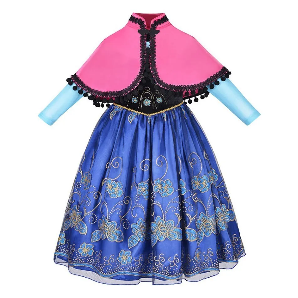 Girl Princess Anna Long Sleeve Cloak Cosplay Costume Children Fancy Dress Up Frock Clothes Kids Halloween Birthday Party Gown
Girl Princess Anna Long Sleeve Cloak Cosplay Costume Children Fancy Dress Up Frock Clothes Kids Halloween Birthday Party Gown
