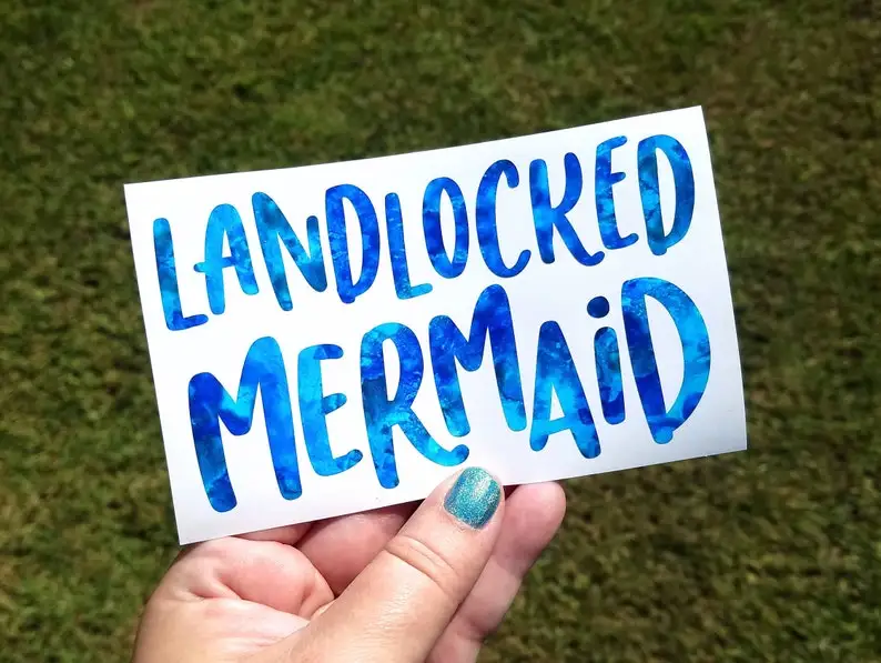 Landlocked Mermaid Vinyl Decal, Midwest Mermaid, I Need Vitamin Sea, I'm Really A Mermaid, Tie Dye, Beach Glass,
Landlocked Mermaid Vinyl Decal, Midwest Mermaid, I Need Vitamin Sea, I'm Really A Mermaid, Tie Dye, Beach Glass,
