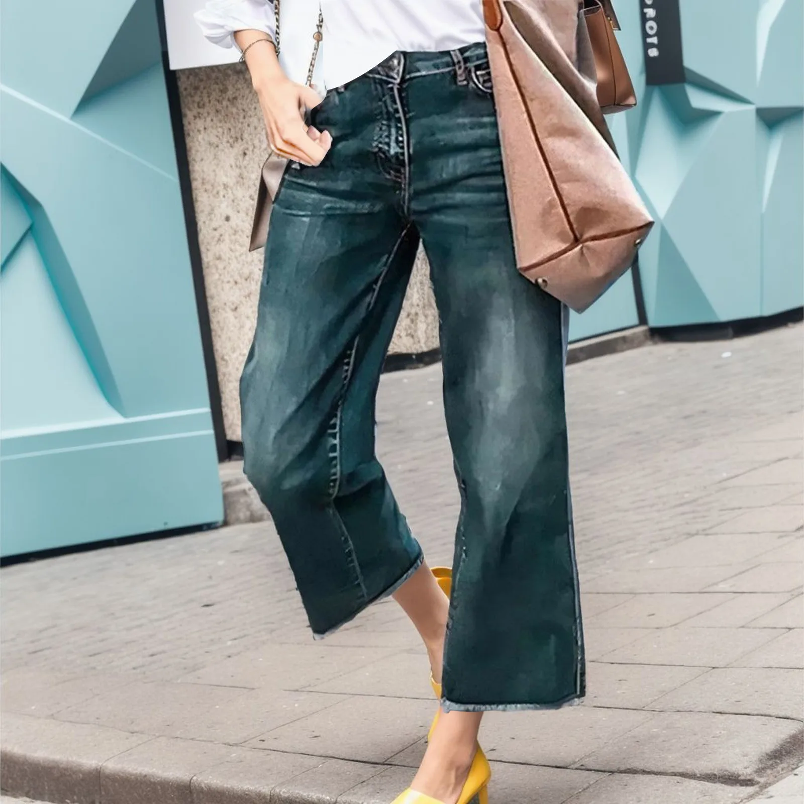 Retro Slightly Flared Jeans Women Spring and Summer Niche Design Wide-Leg Pants High Waist Slimming Small Lengthened Pants
Retro Slightly Flared Jeans Women Spring and Summer Niche Design Wide-Leg Pants High Waist Slimming Small Lengthened Pants