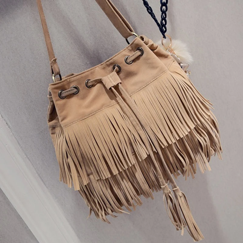 

Retro Faux Suede Fringe Women Messenger Bags Tote New Handbag Tassel Shoulder Handbags Crossbody Bag Bolsa Feminina