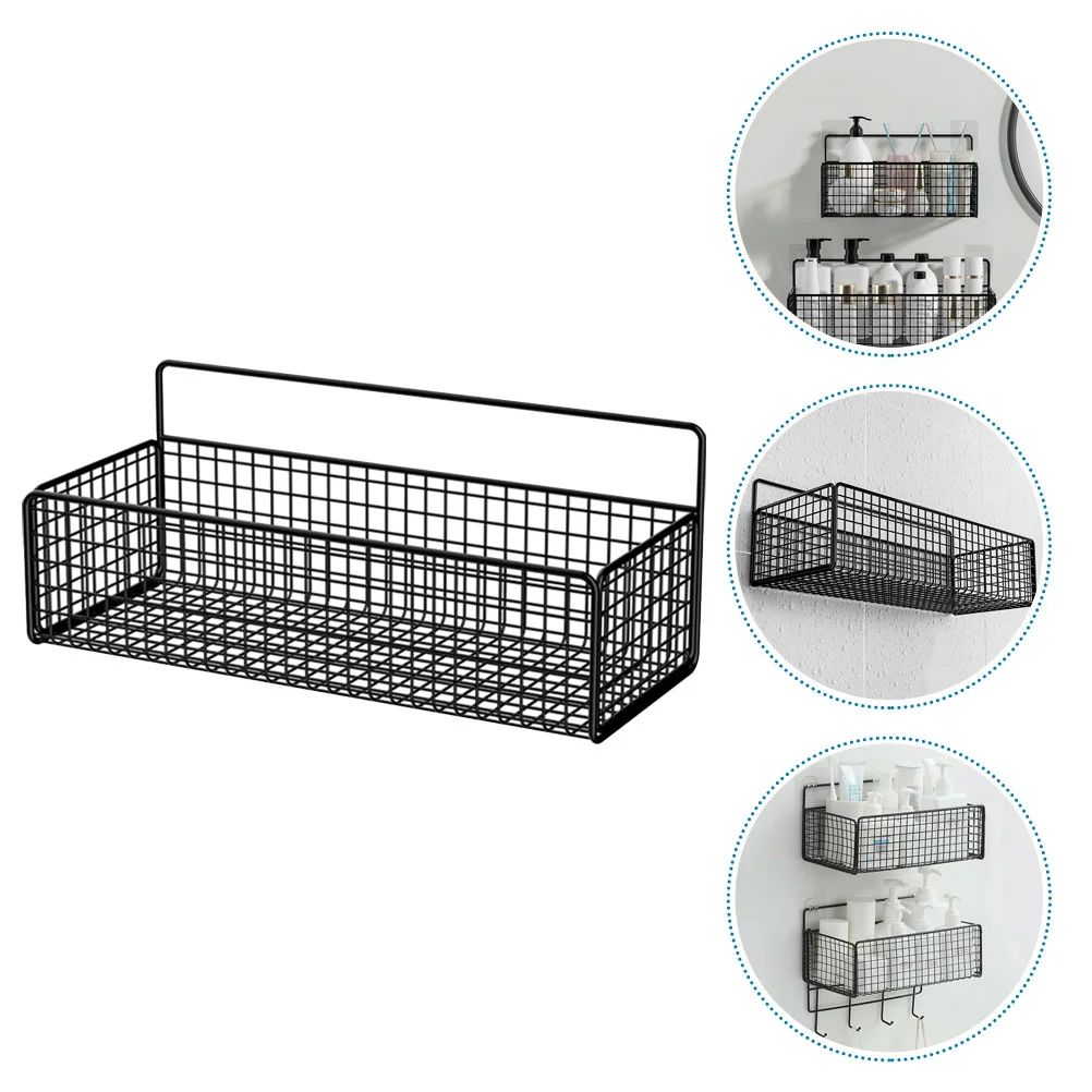 Hanging Wall Organizer Iron Shower Shelf Bathroom Storage Basket 27x15cm Mount Black
Hanging Wall Organizer Iron Shower Shelf Bathroom Storage Basket 27x15cm Mount Black