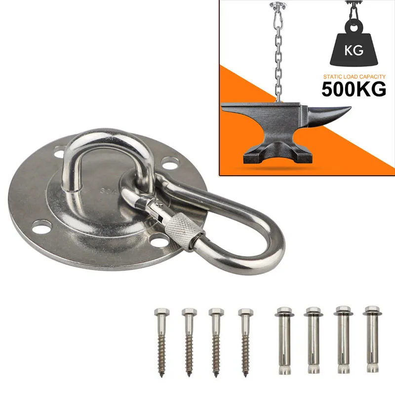304 Stainless Steel Yoga Hammock Ceiling Hooks Yoga Swing Hook Boxing Punch Bag Ceiling Hook With Expansion Bolts For Gym
304 Stainless Steel Yoga Hammock Ceiling Hooks Yoga Swing Hook Boxing Punch Bag Ceiling Hook With Expansion Bolts For Gym