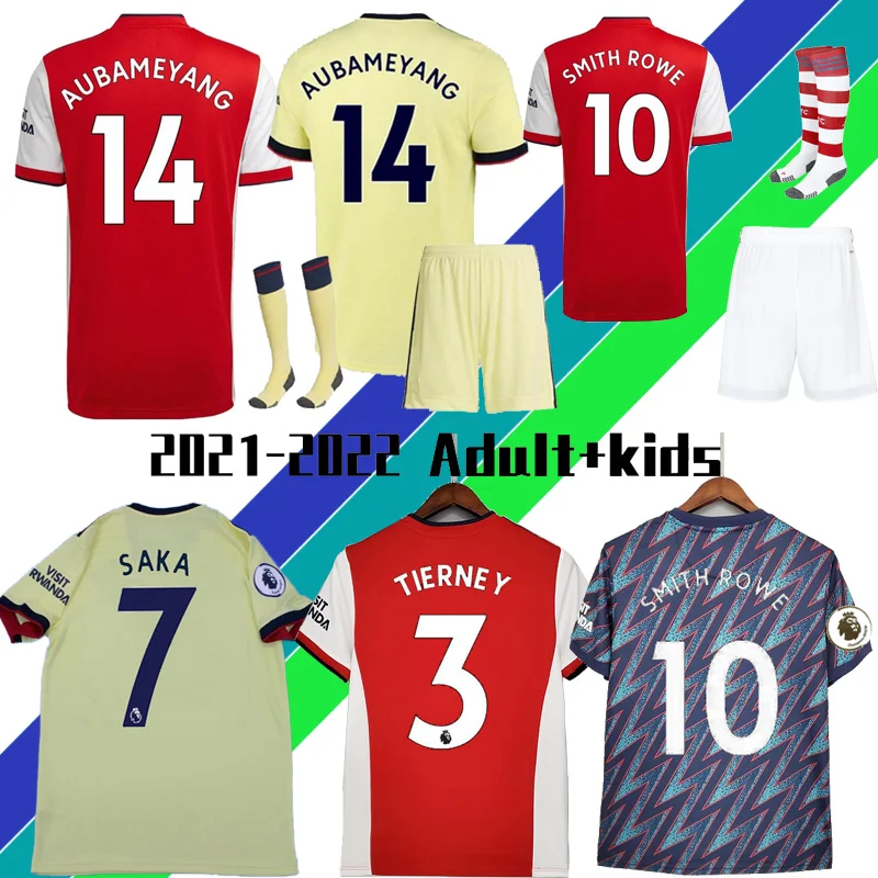 

Men kids 3D Football shirts SMITH ROWE SAKA AUBAMEYANG PEPE kits 2022 Arsenales sets 3rd No More Red special soccer jerseys