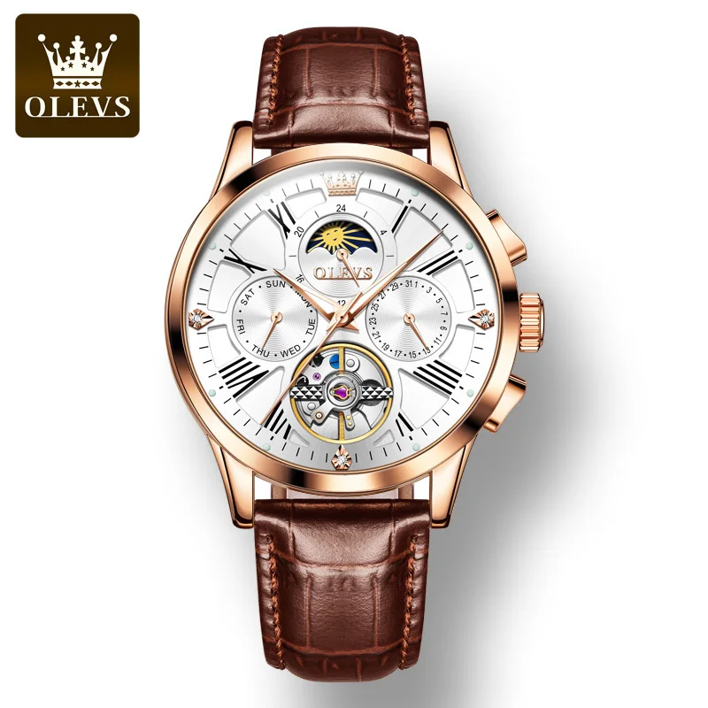 OLEVS 9912 Full-automatic Business Men Wristwatch Waterproof Genuine Leather Strap Automatic Mechanical Watches for Men Luminous
OLEVS 9912 Full-automatic Business Men Wristwatch Waterproof Genuine Leather Strap Automatic Mechanical Watches for Men Luminous