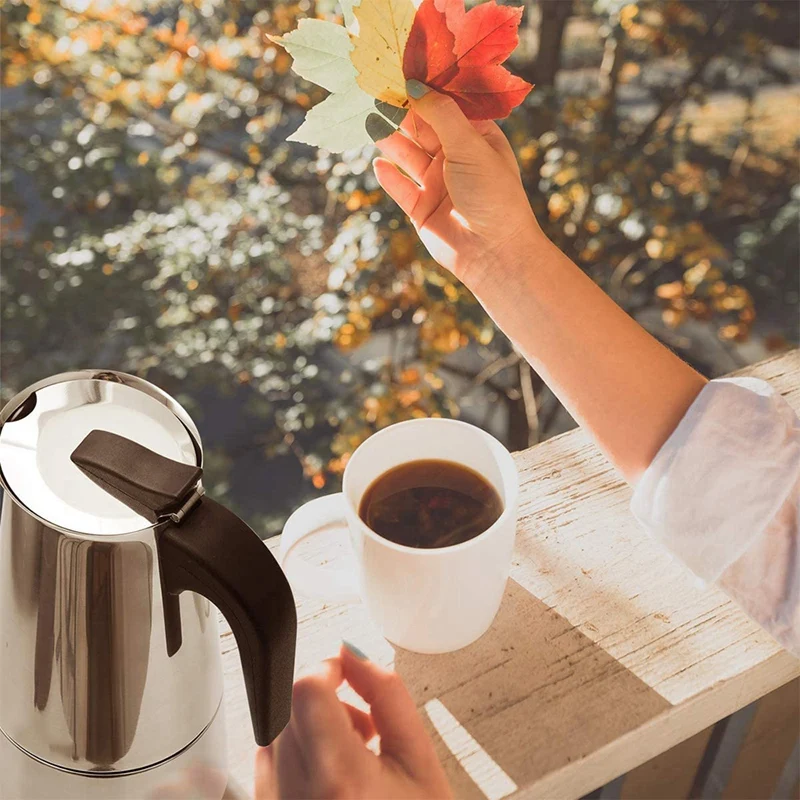 Stainless Steel Moka Pot,Italian Espresso Coffee Maker With Sealing Ring,300Ml/6 Cup,Suitable For Induction Cookers
Stainless Steel Moka Pot,Italian Espresso Coffee Maker With Sealing Ring,300Ml/6 Cup,Suitable For Induction Cookers