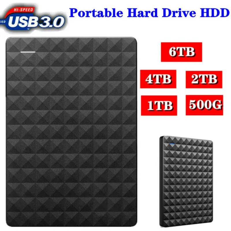 

Portable Expansion HDD Drive Disk 500GB 1TB 2TB 4TB USB3.0 External HDD 2.5inch 120MB/s Capacity External Hard Disk for Computer