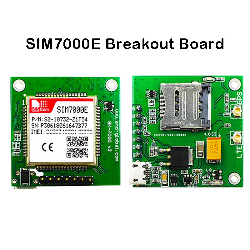 

SIMCOM SIM7000E Breakout Board LTE CAT-M1(eMTC) NB-IoT Module Quad-Band LTE-FDD B3/B8/B20/B28 GPRS/EDGE 900/1800Mhz