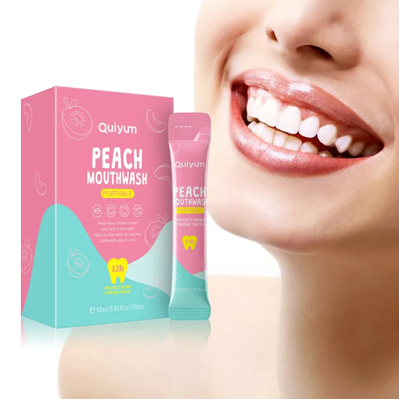 LAIKOU Peach mouthwash Remove Bad Odor Yellow Teeth Stains Clean Mouth Whiten Teeth Fresh Breath Health Oral 10ml*20pcs
LAIKOU Peach mouthwash Remove Bad Odor Yellow Teeth Stains Clean Mouth Whiten Teeth Fresh Breath Health Oral 10ml*20pcs
