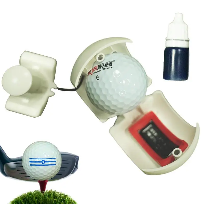 

Инструмент для маркировки гольфовых мячей, Линейный Маркер для гольфовых мячей, выравнивающий маркер, трафарет, стойкие чернила, функция двойной печати для гольфов