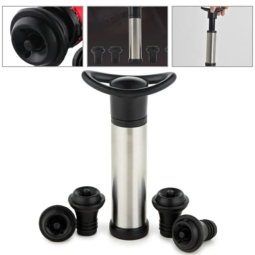 Wine Saver Pump With 4 X Vacuum Bottle Stoppers Stainless Steel New Sealing And Fresh-keeping Home Wine Pump Set
Wine Saver Pump With 4 X Vacuum Bottle Stoppers Stainless Steel New Sealing And Fresh-keeping Home Wine Pump Set