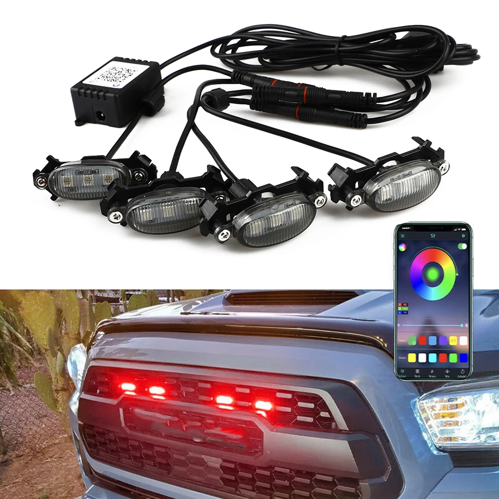 LED Grille Grille Light Kit Upper 4PCS ABS Plastic Anti-shock Flexible Front Light Weight RGB Colorful APP Control
LED Grille Grille Light Kit Upper 4PCS ABS Plastic Anti-shock Flexible Front Light Weight RGB Colorful APP Control