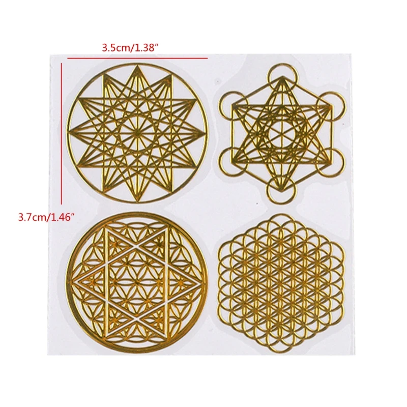 

Geometry Copper Orgonite Stickers Energy Tower Material Flower Life Tree Stickers for Epoxy Resin Scrapbook Craft