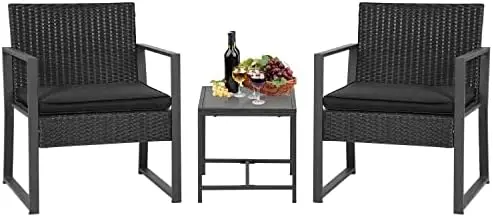 Furniture 3 Piece Set Chairs Bistro Set Outdoor Rattan Conversation Set for Backyard Porch Poolside Lawn Patio bench Sillas de
Furniture 3 Piece Set Chairs Bistro Set Outdoor Rattan Conversation Set for Backyard Porch Poolside Lawn Patio bench Sillas de