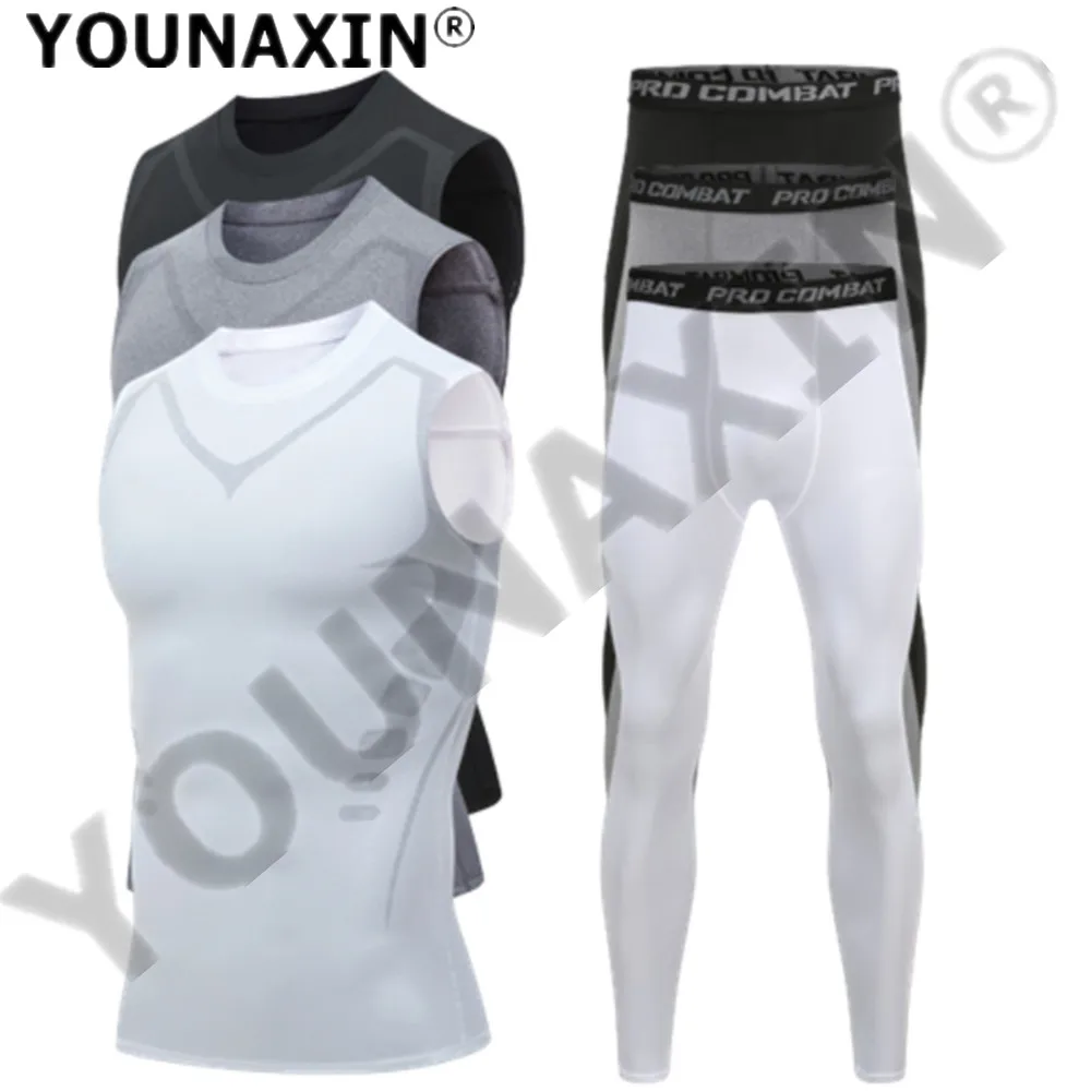Men's Sleeveless T-Shirts Base Layer Basketball Sports Vest Trousers Tight Gym Yoga Fitness Running Top Long Pants Sportswear
Men's Sleeveless T-Shirts Base Layer Basketball Sports Vest Trousers Tight Gym Yoga Fitness Running Top Long Pants Sportswear