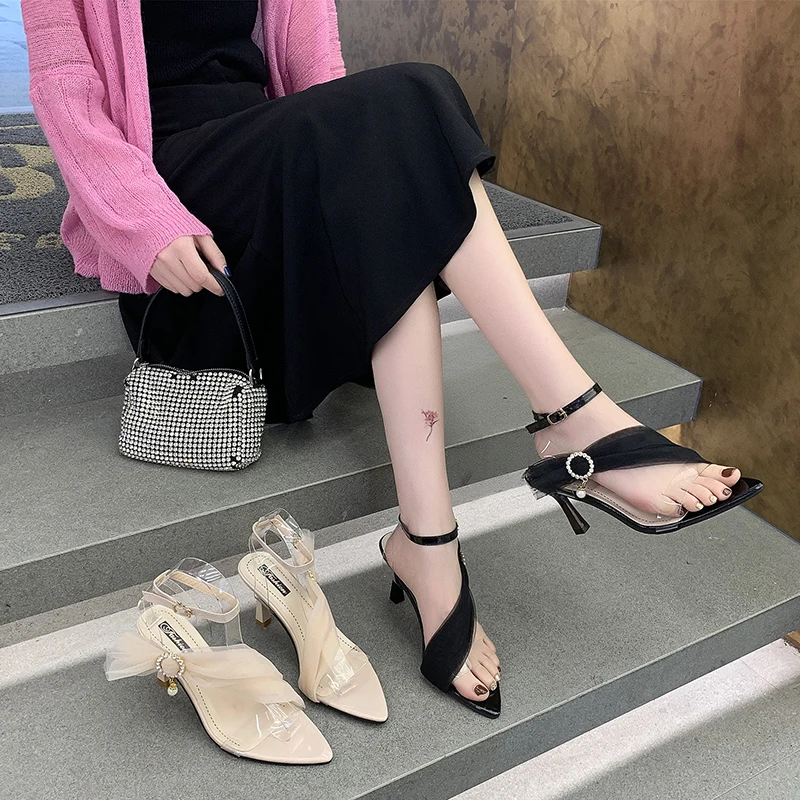 Pointed Toe Trend High Heels Summer Black Elegant Wedding Banquet Sardine Sandals 8CM Stiletto Party Sexy Slippers
Pointed Toe Trend High Heels Summer Black Elegant Wedding Banquet Sardine Sandals 8CM Stiletto Party Sexy Slippers