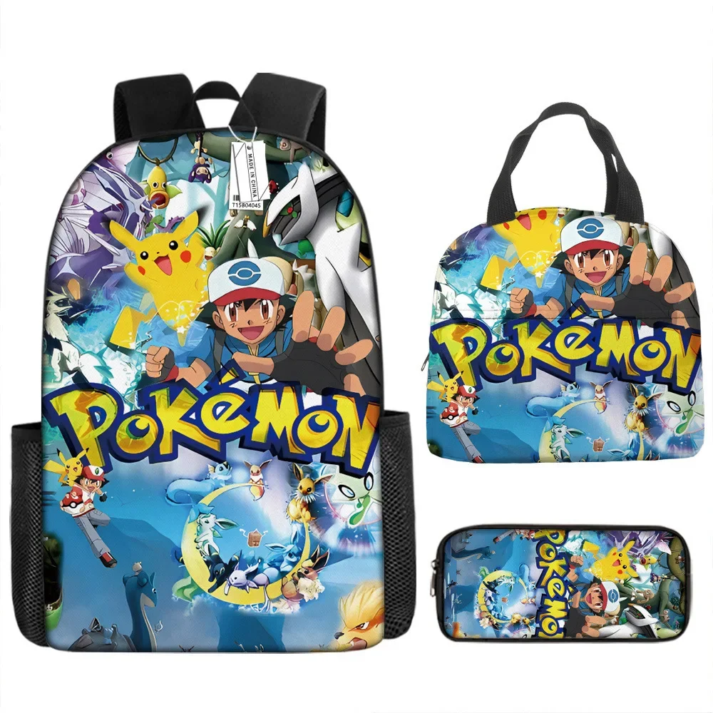 

Улучшенная Школьная Сумка Pokemon для учащихся средней школы, рюкзак, изоляционная Портативная сумка для обеда, рюкзак с изображением покемона Пикачу из аниме