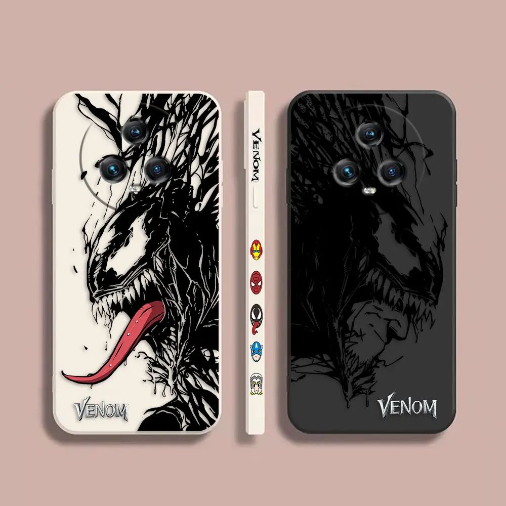 

Case For Honor MAGIC 3 4 5 Note V20 V30 V40 X30 X40 PLAT 5 5T PRO MAX 5G Simple Liquid Silicone Case Marvel Venom