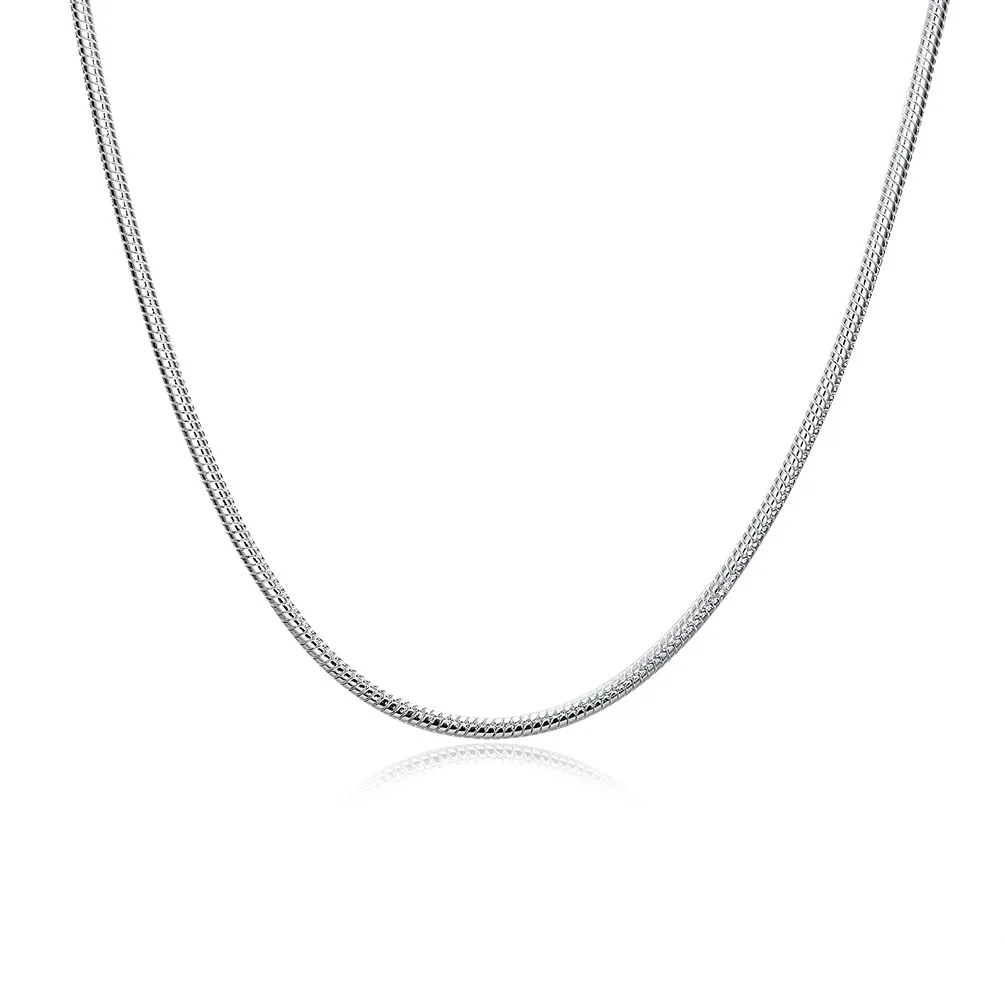 

Sterling Silver 3MM Solid Round Snake Chain Necklaces - 18"20"22"24" Flexible Snake Chain Necklace Men and Women Jewelry