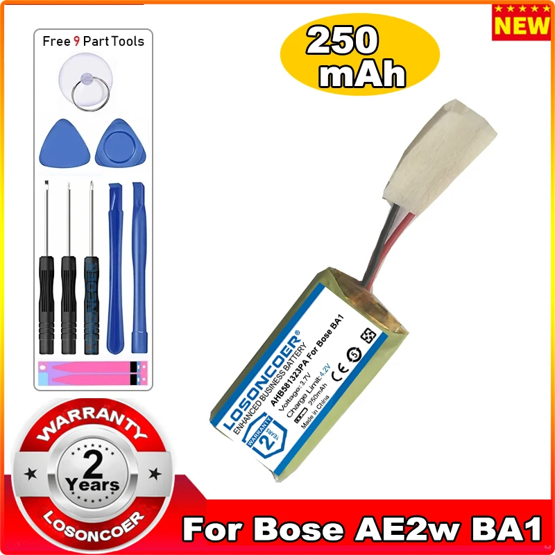 LOSONCOER 250mAh AHB581323PA Battery For Bose AE2W BA1 Earphone Rechargeable Pack Battery
LOSONCOER 250mAh AHB581323PA Battery For Bose AE2W BA1 Earphone Rechargeable Pack Battery