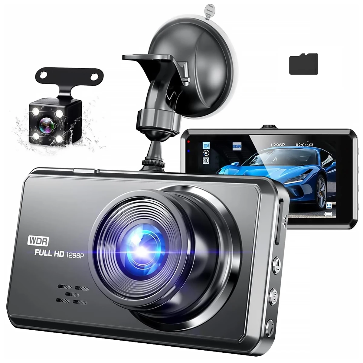 720P FHD Dash Cam 3in HD Screen Front and Rear High Resolution Dual Dash Camera 120 ° Lens Loop Recording 24H Parking Monitor
720P FHD Dash Cam 3in HD Screen Front and Rear High Resolution Dual Dash Camera 120 ° Lens Loop Recording 24H Parking Monitor