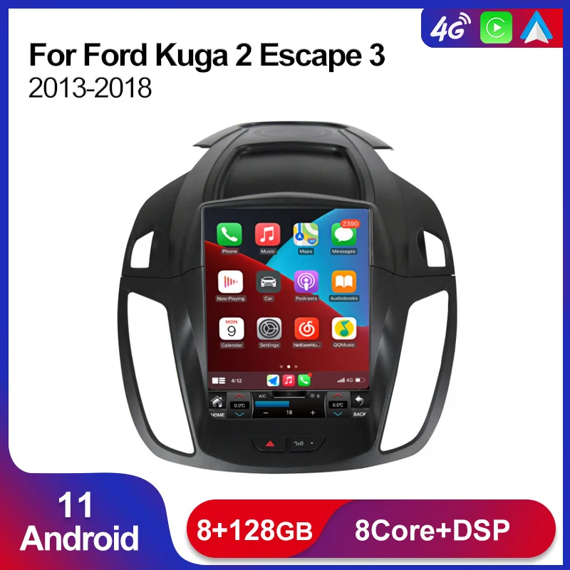 4G Lte Android 11 8+128G Car Radio Multimedia Video Player For Ford Kuga 2 Escape 3 2013-2018 GPS Navigation Tesla Style Screen 
4G Lte Android 11 8+128G Car Radio Multimedia Video Player For Ford Kuga 2 Escape 3 2013-2018 GPS Navigation Tesla Style Screen