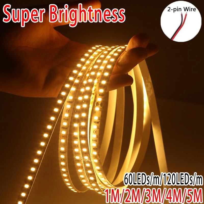 

5M LED Strip Light 12V Bright Light 2835SMD Leds Strip Diode Tape for Room 60Leds/120leds Lamp Light Strips Kitchen Home Decor