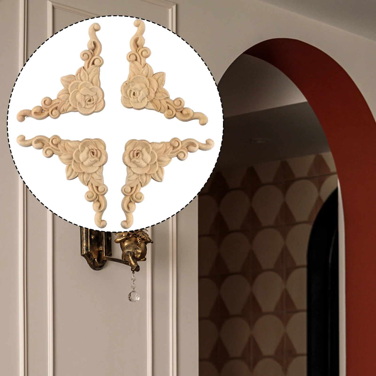 4 Pcs Wooden Carved Corner Onlay Applique Furniture Mouldings Decal Decor Wood Decorative Flower Board For Door Cabinets 8x8cm
4 Pcs Wooden Carved Corner Onlay Applique Furniture Mouldings Decal Decor Wood Decorative Flower Board For Door Cabinets 8x8cm