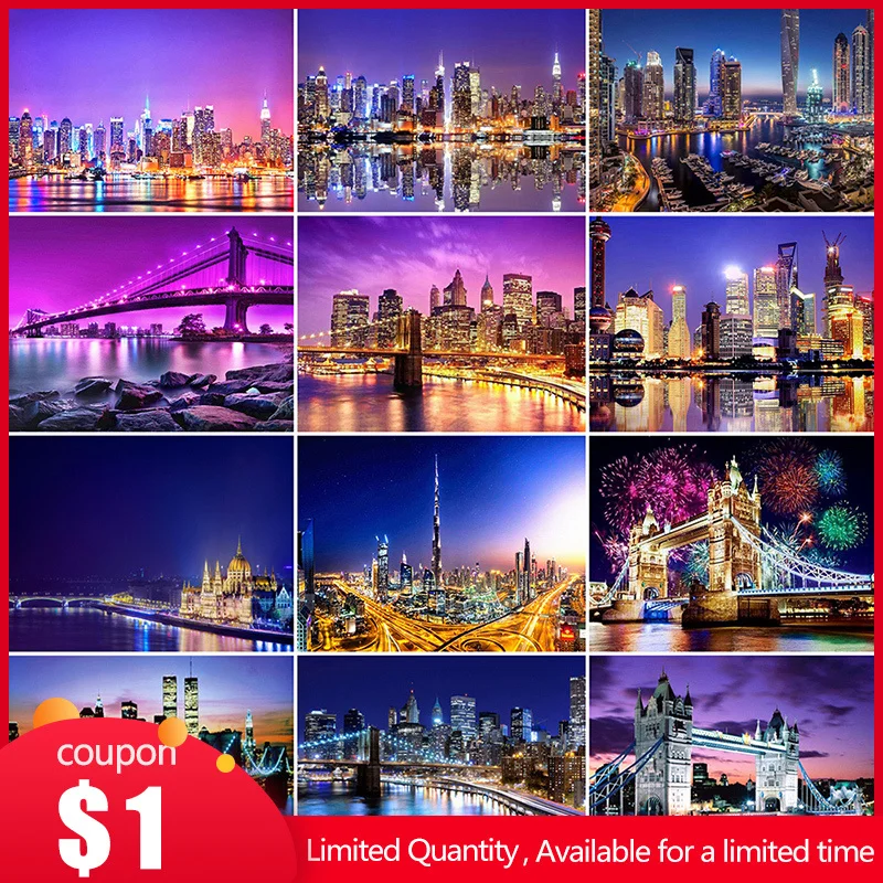 EverShine Diamond Painting City Full Square Diamond Embroidery Landscape Night Picture Rhinestone Mosaic New Arrival Home Decor
EverShine Diamond Painting City Full Square Diamond Embroidery Landscape Night Picture Rhinestone Mosaic New Arrival Home Decor