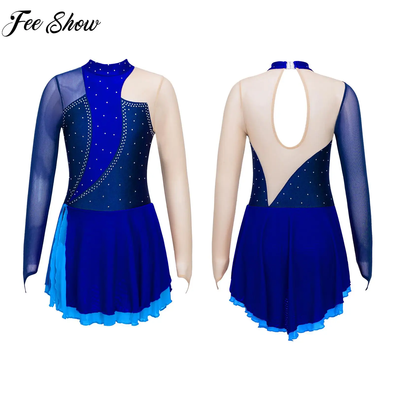 Girls Long Sleeve Figure Ice Skating Dress Kids Shiny Rhinestone Roller Skating Ballet Tutu Dress Gymnastics Leotards Dancewear
Girls Long Sleeve Figure Ice Skating Dress Kids Shiny Rhinestone Roller Skating Ballet Tutu Dress Gymnastics Leotards Dancewear