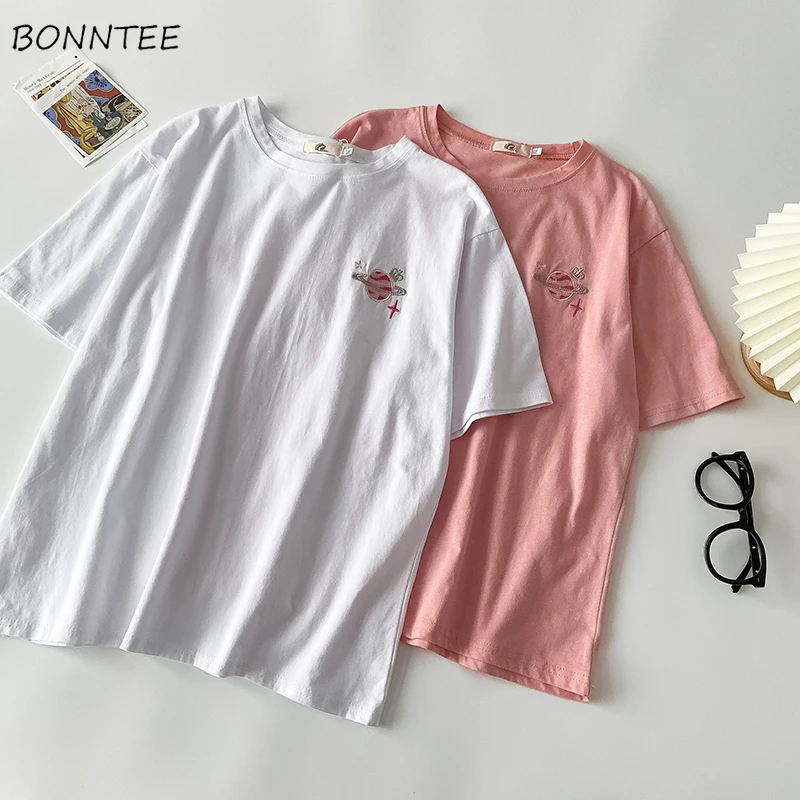 T-shirts Women Embroidery Simple Japanese Style Schoolgirls All-match Fashion Casual Summer Solid Daily Comfortable Ins O-neck
T-shirts Women Embroidery Simple Japanese Style Schoolgirls All-match Fashion Casual Summer Solid Daily Comfortable Ins O-neck