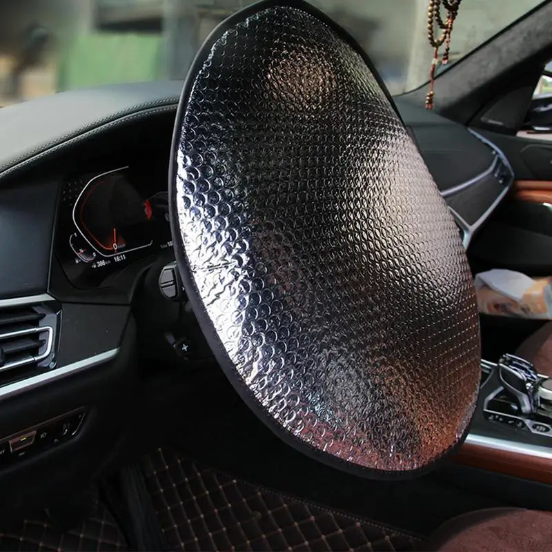 Cooling Steering Wheel Sun Shade Cover Universal Aluminum Foil Car Steering Wheel Sun Shade Heat Reflective Protection Cover
Cooling Steering Wheel Sun Shade Cover Universal Aluminum Foil Car Steering Wheel Sun Shade Heat Reflective Protection Cover