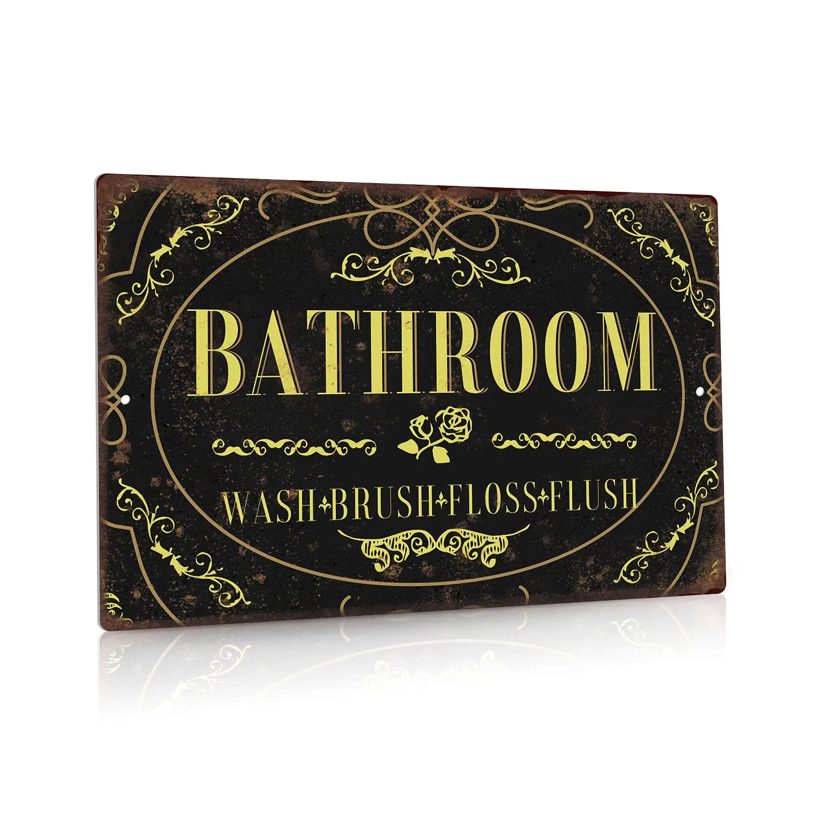 Decor Bathroom Sign, Vintage Wall Decor for Toilet, Washroom, Restroom, 12x8 Inches Metal Sign (Wash Brush Floss Flush)
Decor Bathroom Sign, Vintage Wall Decor for Toilet, Washroom, Restroom, 12x8 Inches Metal Sign (Wash Brush Floss Flush)
