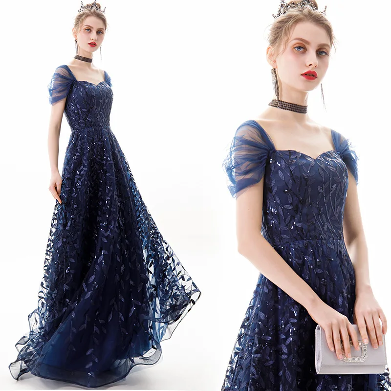 Elegant Blue Lace Cocktail Party Dress Sexy Backless Lace Up Long Evening Dress Women Sequin Glisten Princess Prom Evening Dress
Elegant Blue Lace Cocktail Party Dress Sexy Backless Lace Up Long Evening Dress Women Sequin Glisten Princess Prom Evening Dress